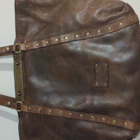 Patricia Nash Benvenuto Chocolate Brown Leather Convertible Tote Stud Purse Xl - Picture 2 of 14